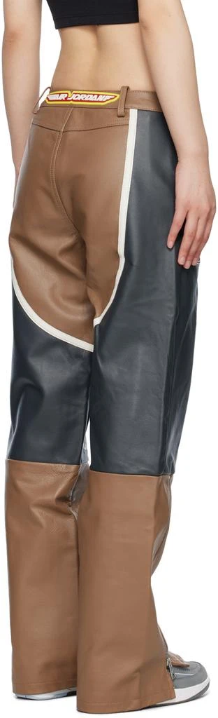 Jordan Brown & Black Travis Scott Edition Leather Pants 3