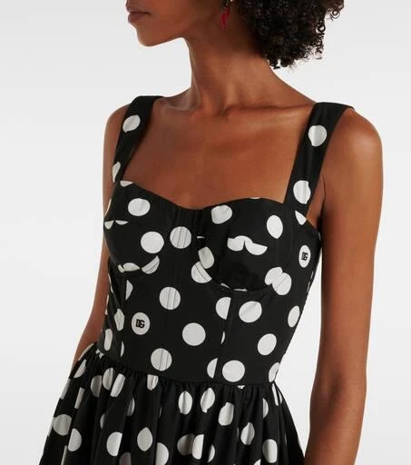 Dolce & Gabbana Polka-dot cotton poplin corset dress 4