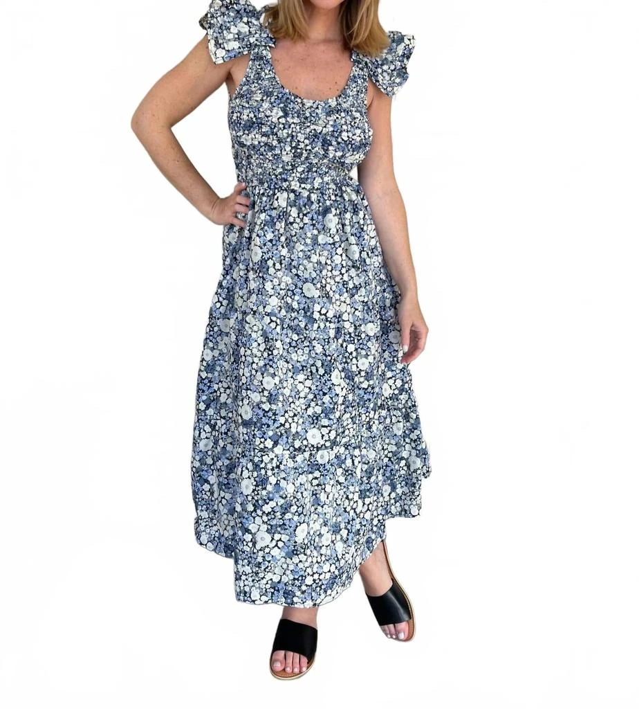 Emmy Flutter Sleeve Midi Dress In Blue  On Sale Now with Up to 37% Off |  Discover Exclusive Deals & Savings at BeyondStyle  Authentic Sofie the  Label women|clothing|dresses with Limited-Time
