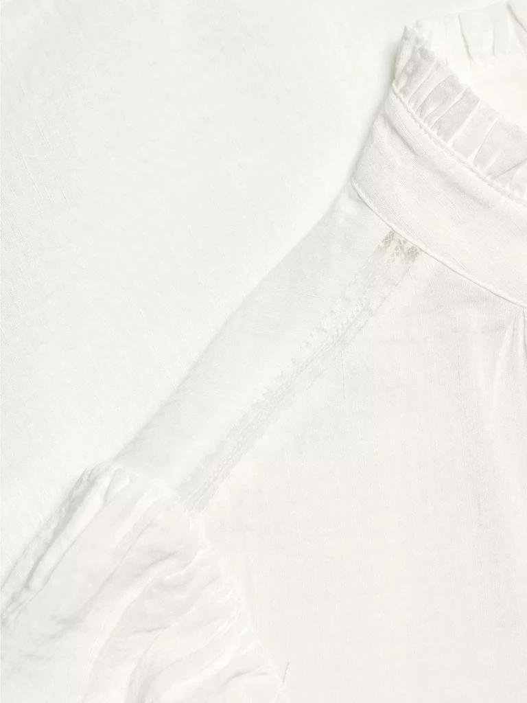 FRAME Linen-Blend Ruffle-Trimmed Top 7