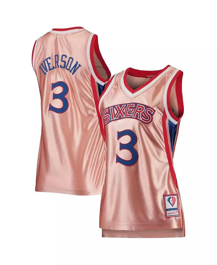 Mitchell & Ness Women's Allen Iverson Pink Philadelphia 76ers 75th Anniversary Rose Gold 1996 Swingman Jersey 2