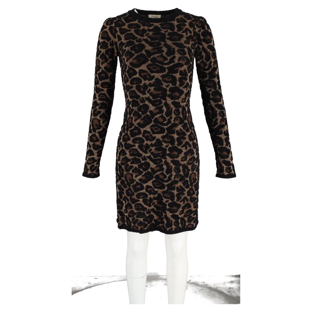 Temperley London Joanie Knit Mini Dress in Brown Leopard Print Viscose 4