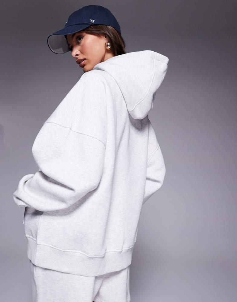 Kaiia Kaiia embroidered logo hoodie co-ord in light grey marl