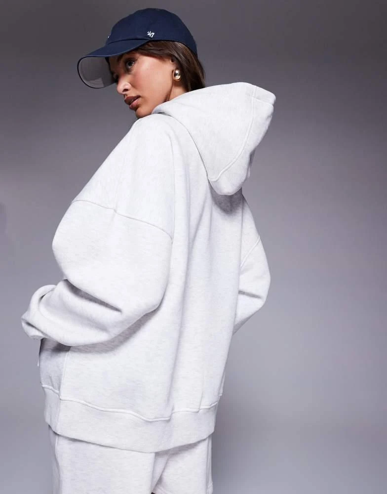 Kaiia Kaiia embroidered logo hoodie co-ord in light grey marl 2