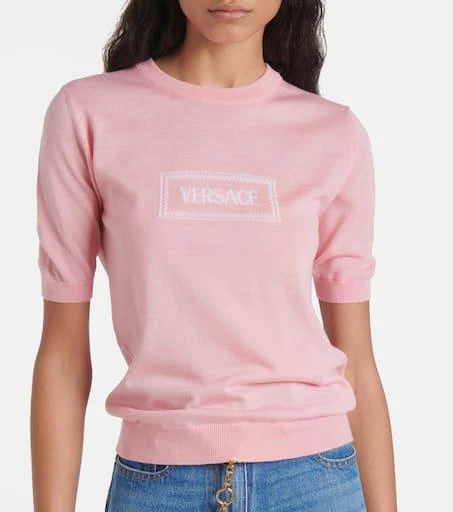 Versace Logo jacquard knitted top 5