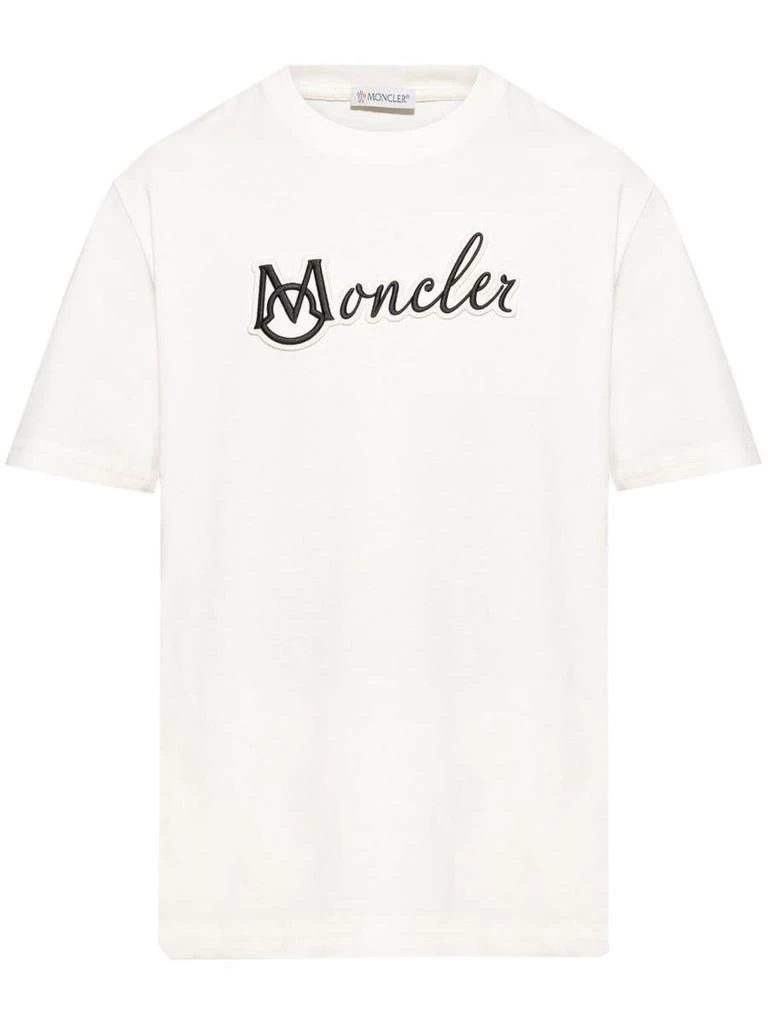 Moncler Moncler Embroidered Varsity Logo Cotton T-Shirt Clothing 1