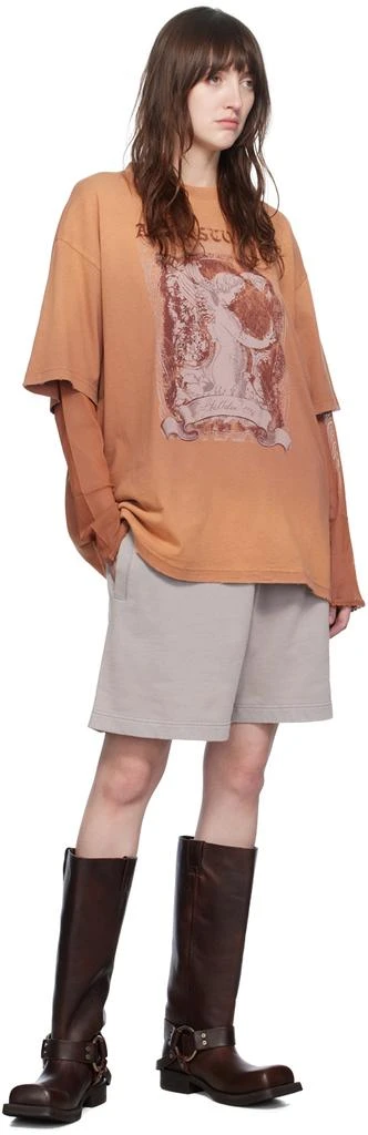 Acne Studios Orange Layered Long Sleeve T-Shirt 4