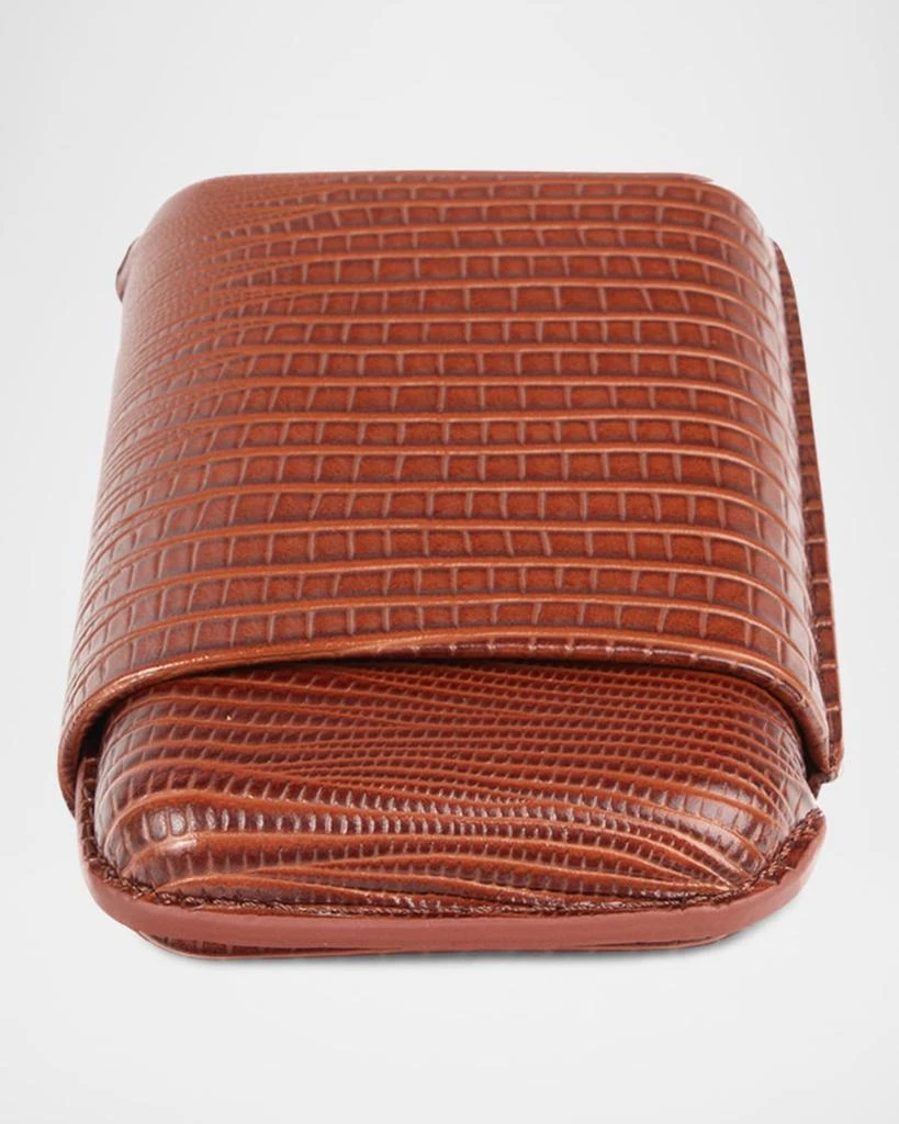 Brouk and Co Croc-Embossed Leather Triple Cigar Holder 3