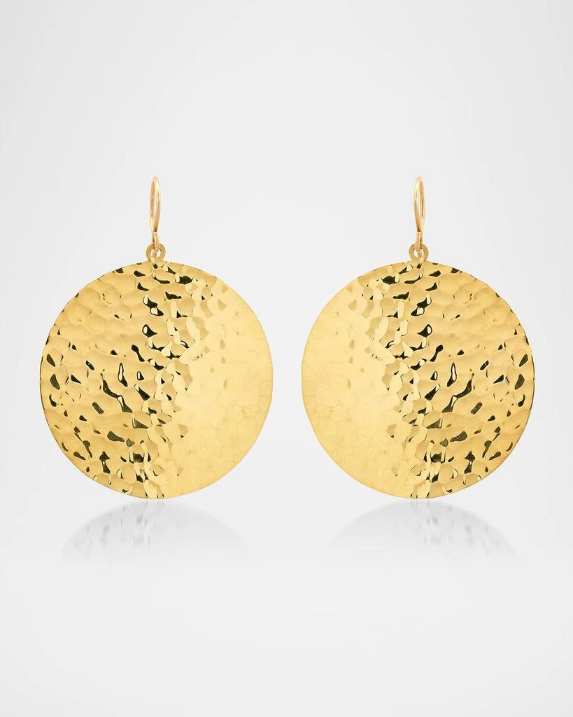 Jennifer Meyer 18K Yellow Gold Large Hammered Disc Earrings 1