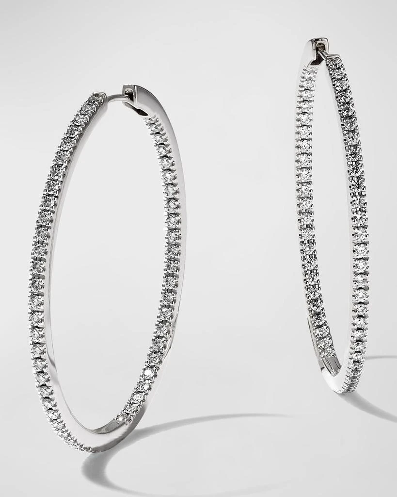 Memoire 18K White Gold & Diamond Infinity Hoop Earrings, 1.25 tdcw 1