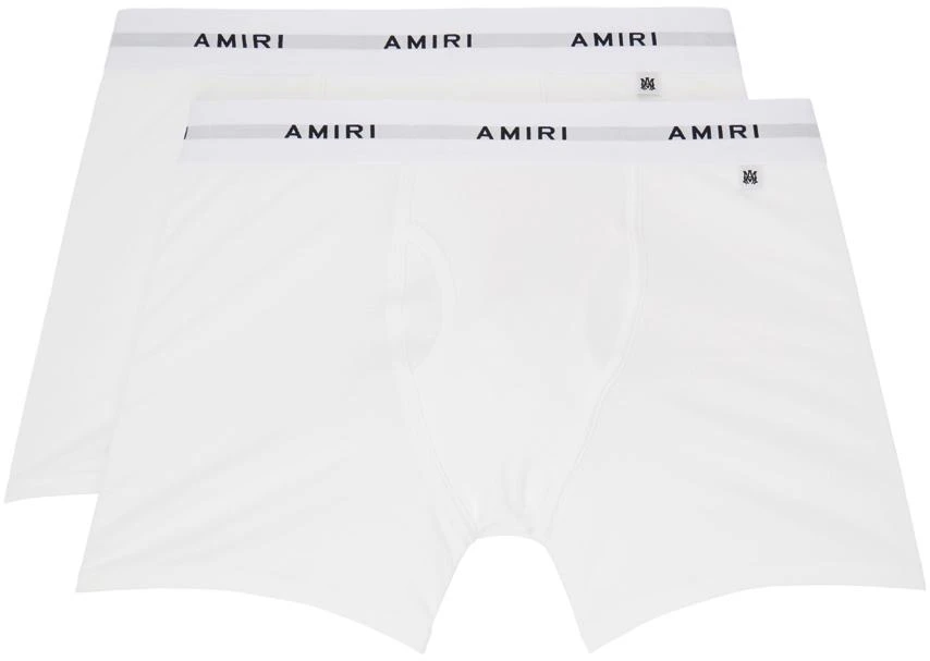 AMIRI Two-Pack White Logo Patch Boxer Briefs 1