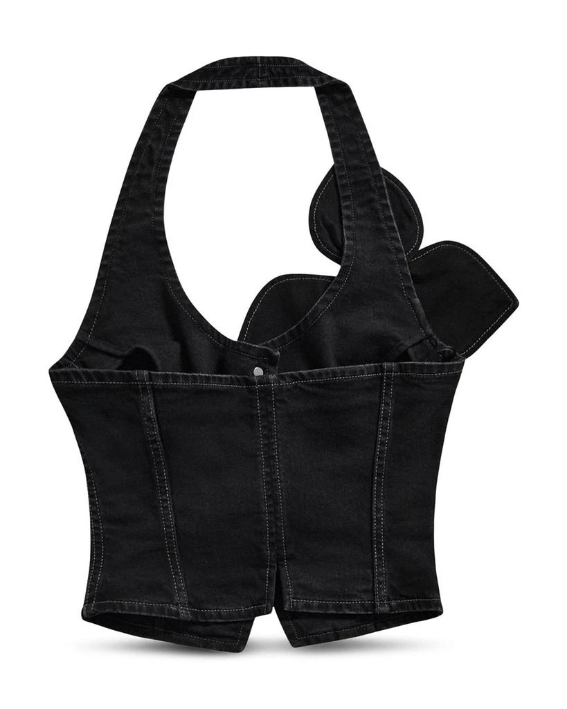 AREA Denim Bow Halter Top 7