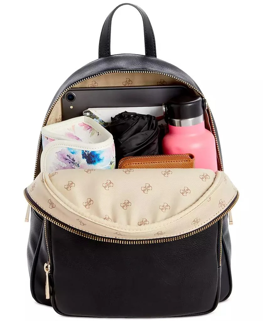 Guess Rylan Medium Black Faux-leather collegiate/travel Backpack. NWT GUESS Rylan faux-leather front pocket medium women main image 4