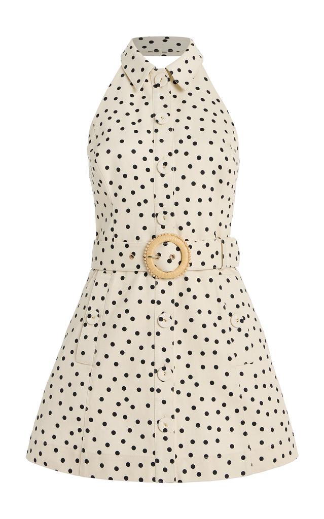 Cara Cara Cara Cara - Parker Polka-Dot Cotton Mini Halter Shirt Dress - Ivory - US 4 - Moda Operandi