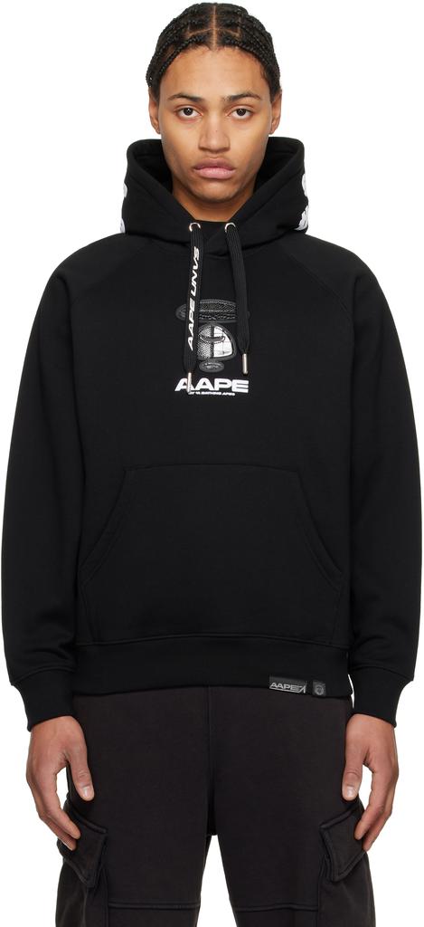 AAPE Black Moonface Logo Hoodie