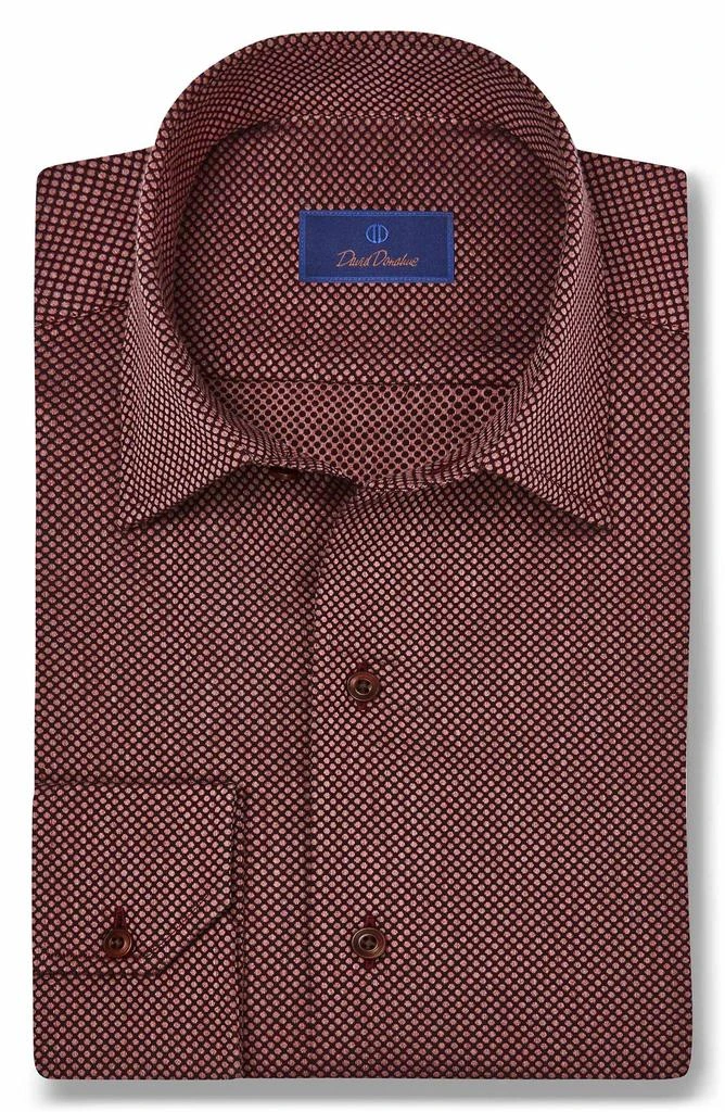 David Donahue Micro Dobby Dot Cotton Sport Shirt 1