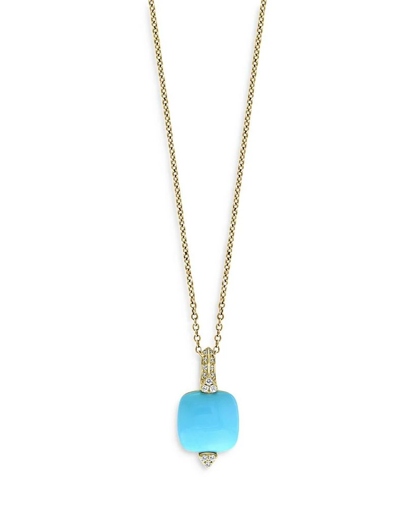 Bloomingdale
s Turquoise 
Diamond Pendant Necklace in 14K Yellow Gold, 18" 1