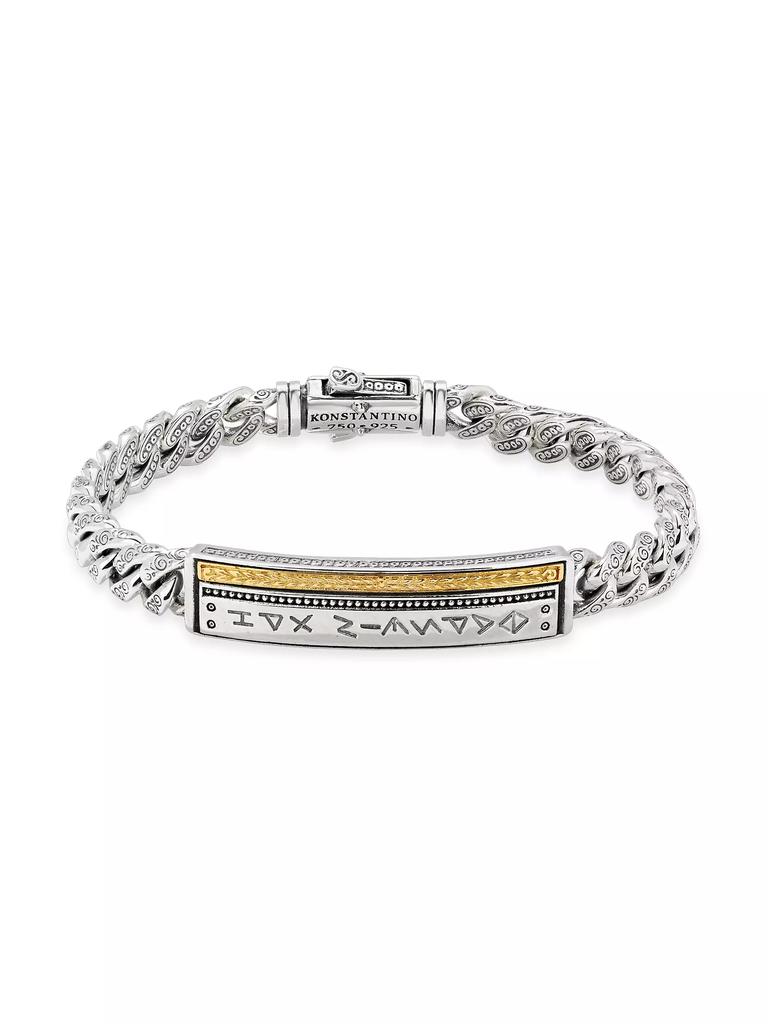 Konstantino Laconia Sterling Silver & 18K Yellow Gold Bar Bracelet