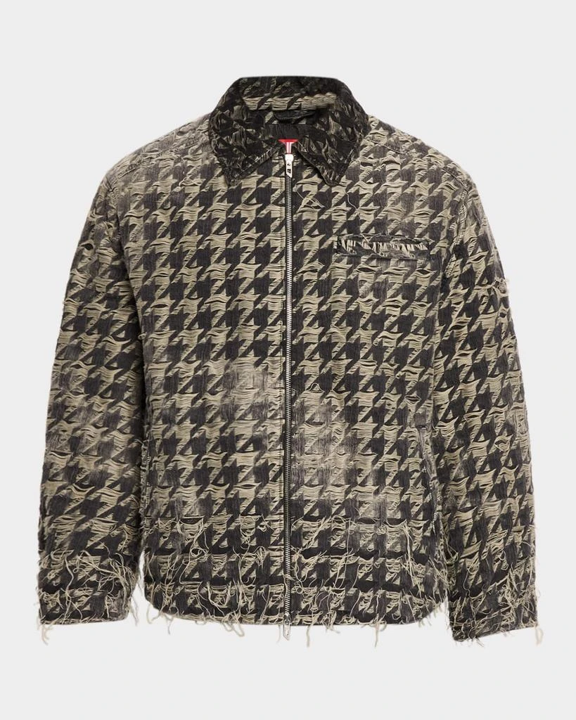Diesel Men
s D-Elmo-Fsh Houndstooth Denim Jacket