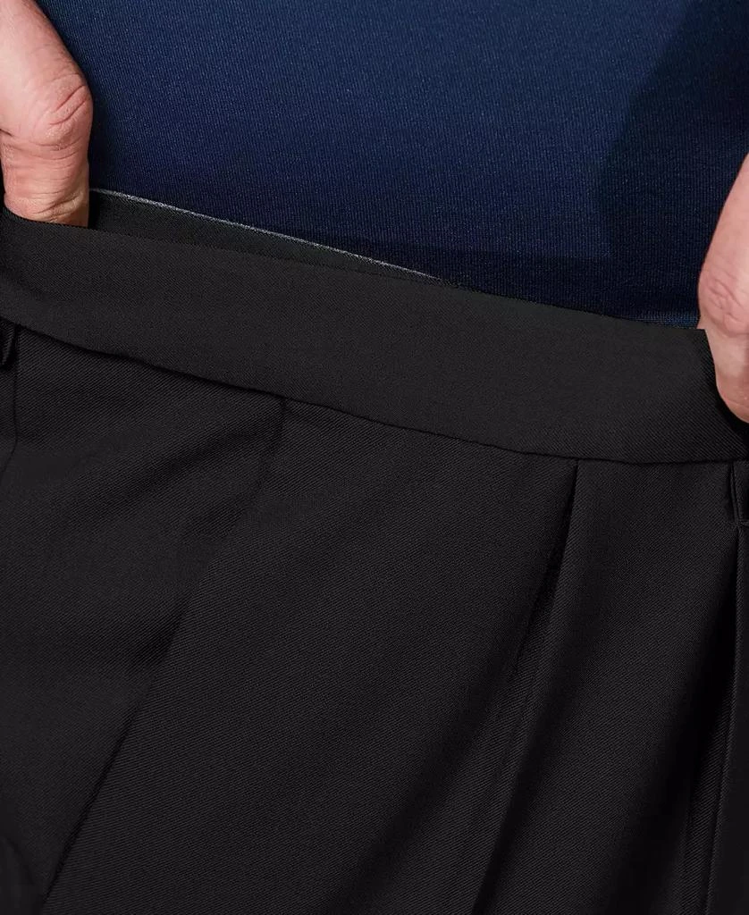 Haggar Men's Big & Tall Premium Comfort Stretch Classic-Fit Solid Pleated Dress Pants 4