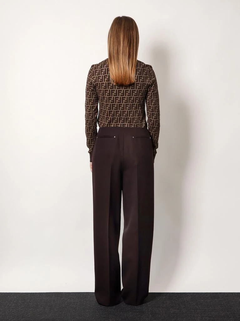 Fendi Virgin wool trousers with metal ff details 3