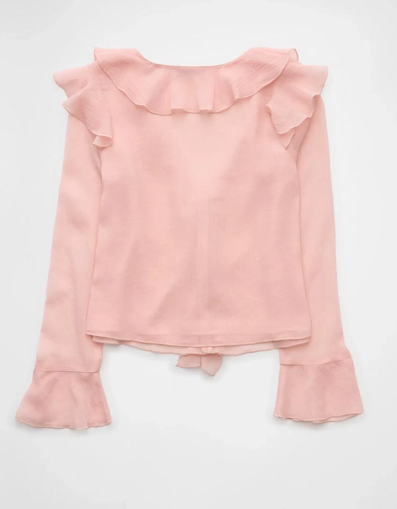 AE AE Chiffon Bell Sleeve Ruffle Blouse 4