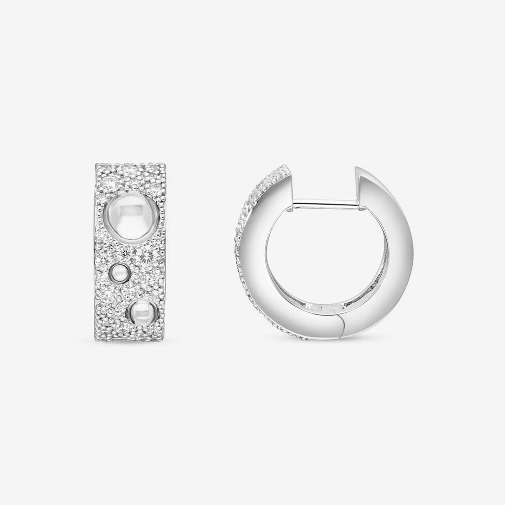 Roberto Coin Roberto Coin Pois Moi Luna 18K White Gold Diamond Hoop Earrings 8882509AWERX-copy 4