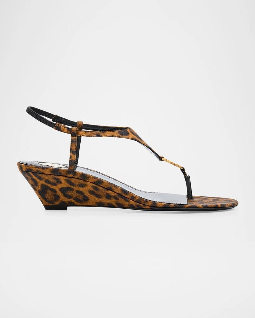 Yves Saint Laurent Cassandra Leopard YSL Wedge Sandals 1