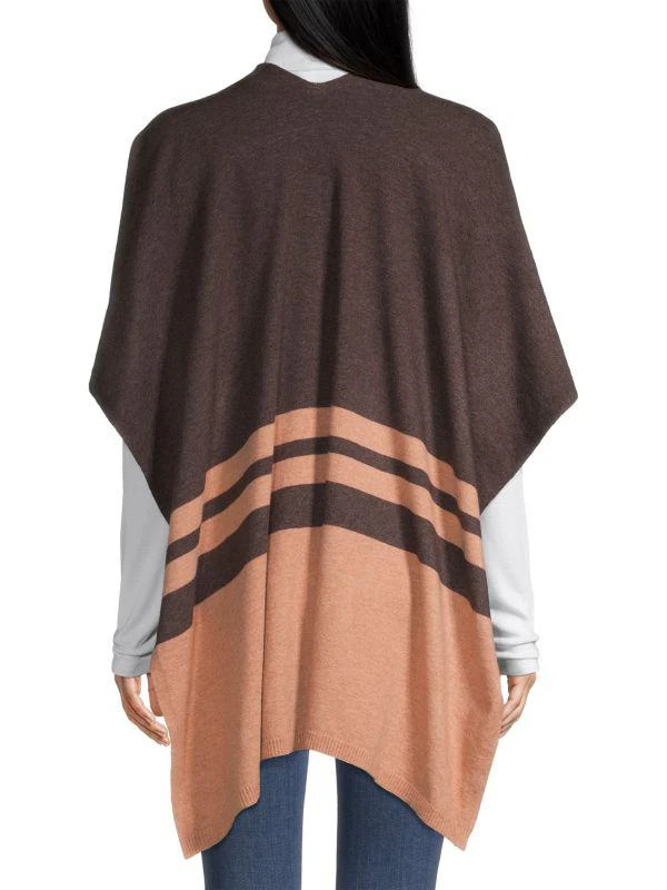 Saks Fifth Avenue Striped Colorblocked Knit Cape 2