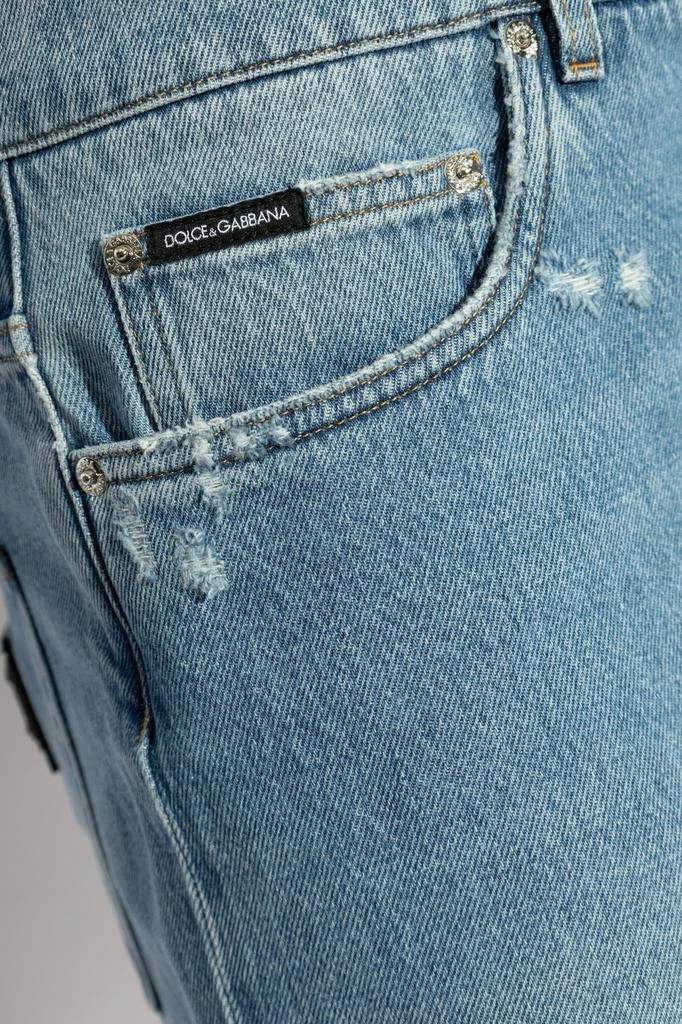 Dolce 
Gabbana Dolce 
Gabbana Logo Plaque Distressed Denim Shorts 5