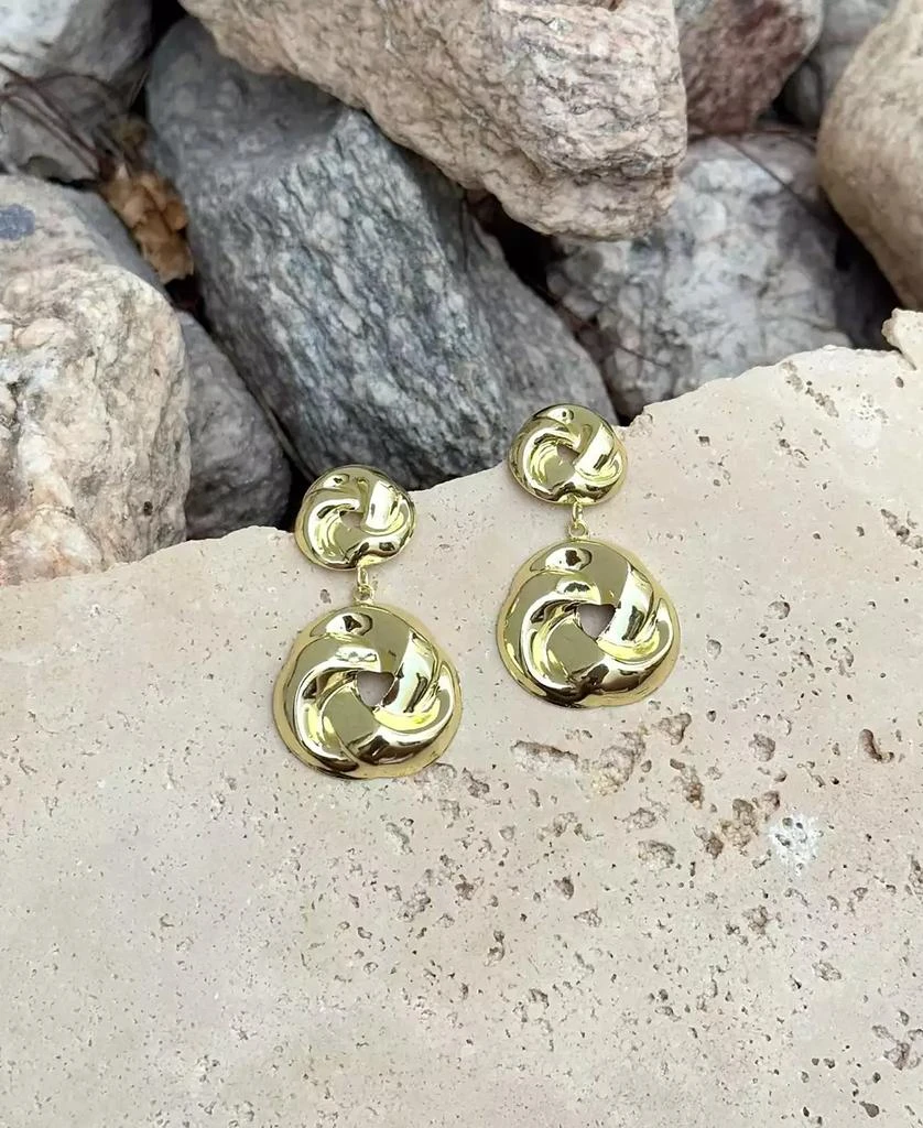 ADORNIA Gold Double Knot Drop Earrings 4