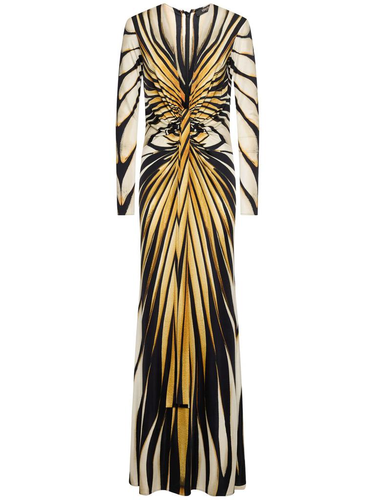ROBERTO CAVALLI Ray Of Gold Printed Viscose Long Dress