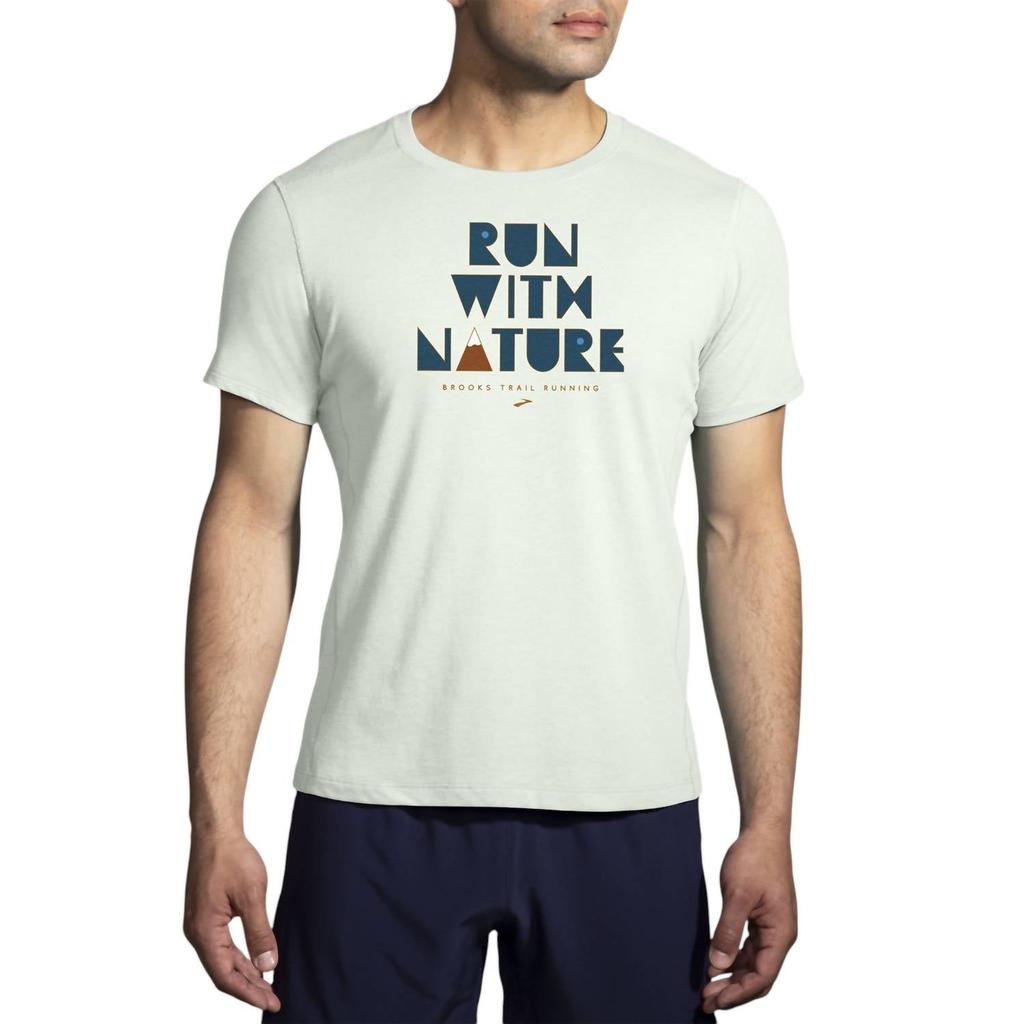 Brooks Men's Distance Graphic Short Sleeve 2.0 T-Shirt In Run With Nature