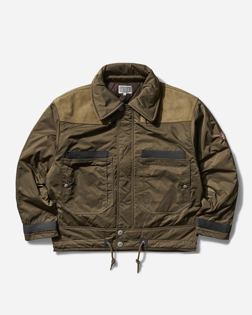 Cav Empt Men's Leather Shoulder Bomber Jacket Khaki