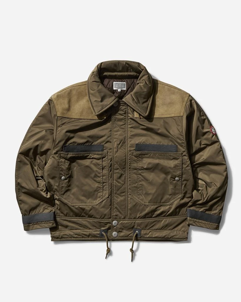 Cav Empt Men's Leather Shoulder Bomber Jacket Khaki new arrivals