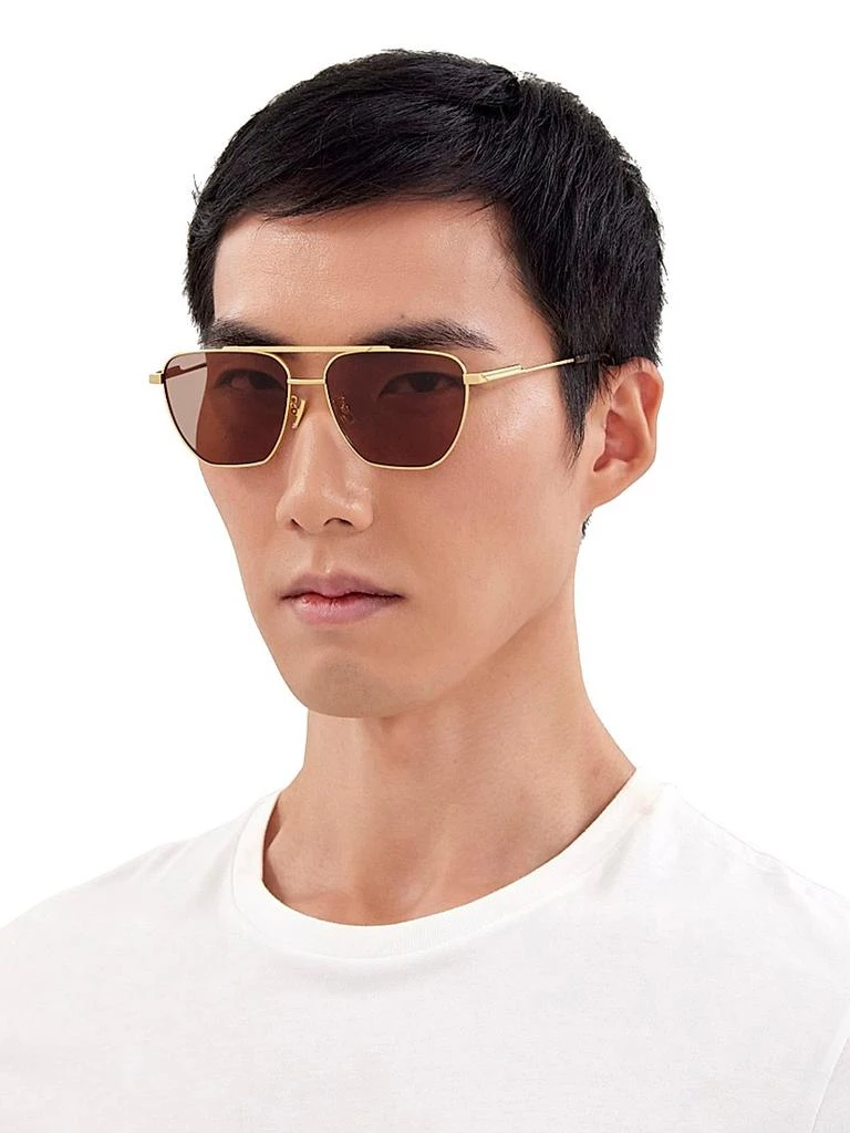 Bottega Veneta Light Ribbon 57MM Metal Navigator Sunglasses 2