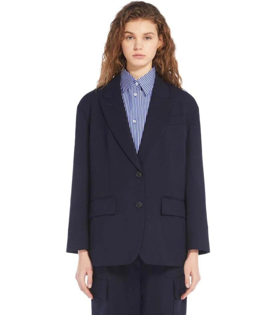 Weekend Max Mara Weekend Max Mara Quadro Blue Single-Breasted Blazer 3