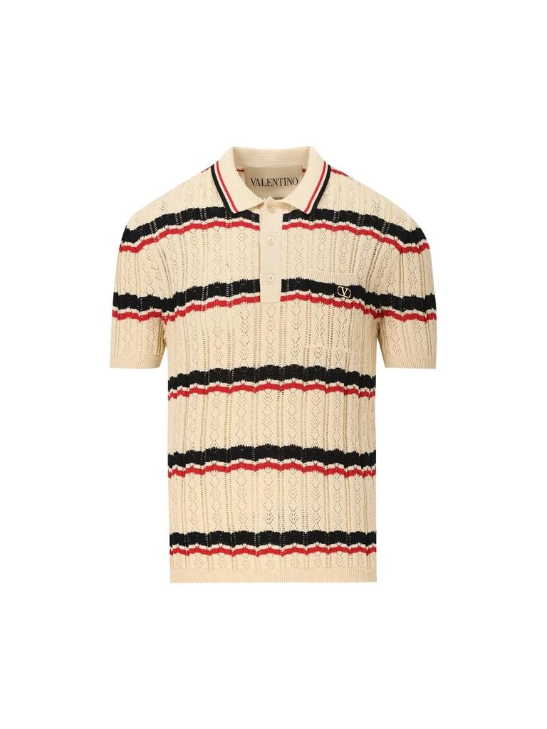 Valentino Valentino Striped Knitted Polo Shirt from Cettire