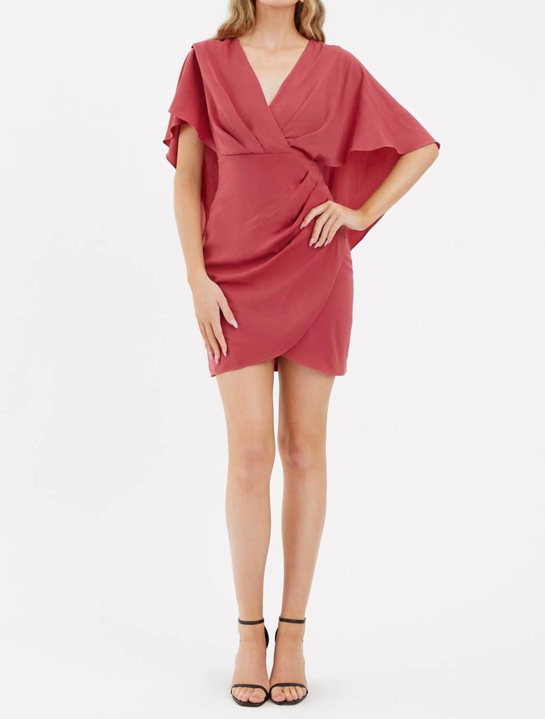 Adelyn Rae Julia Cape Mini Dress In Desert Rose