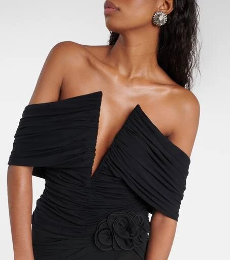 Magda Butrym Off-shoulder cropped jersey blouse 4