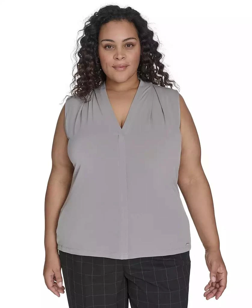 Calvin Klein Plus Size V-Neck Sleeveless Top 1