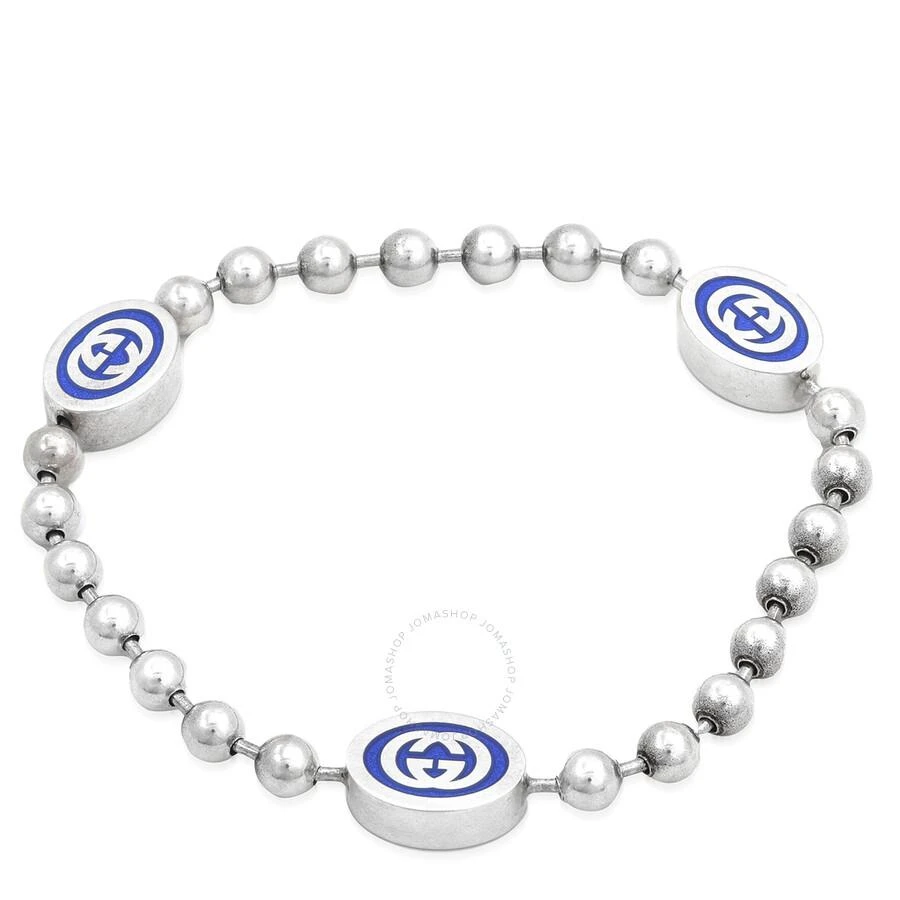 Gucci Sterling Silver And Enamel Boule Chain Interlocking G Bracelet 1