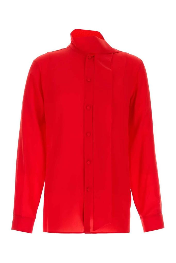 Valentino Valentino Scarf Collar Button-Up Shirt from Cettire