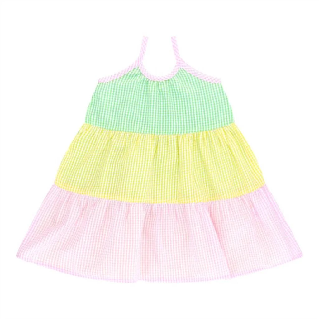Cos I Said So Cos I Said So - Girl's Patchwork Vichy Paneled Dress 2