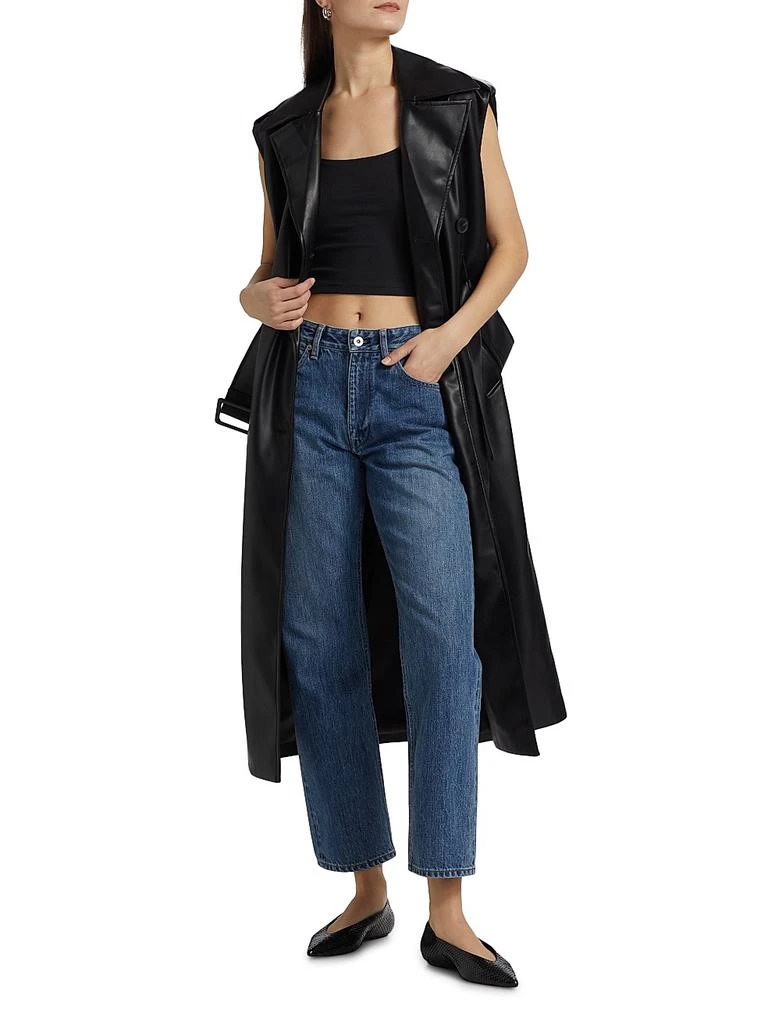 Susana Monaco Faux Leather Sleeveless Trench Coat 2