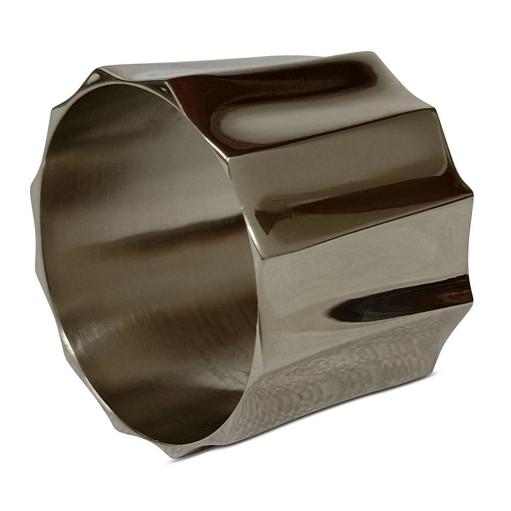 Aman Imports Metal Tube Paneled Napkin Ring - Exclusive 1