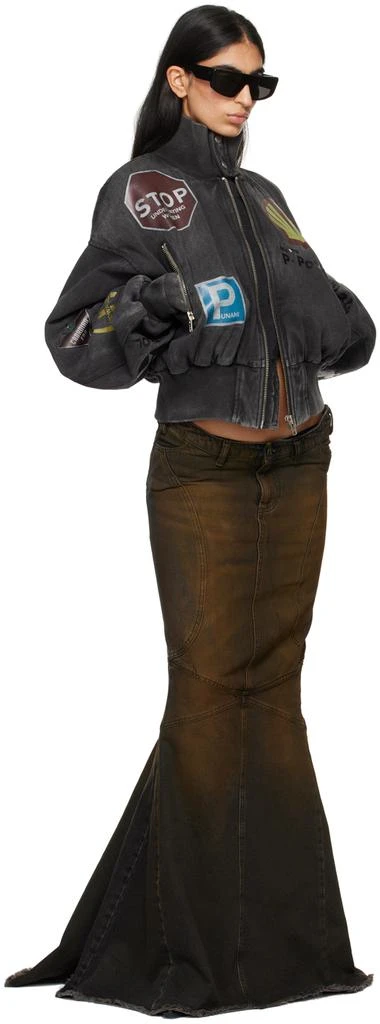 Mowalola Gray Crash Bomber Jacket 4