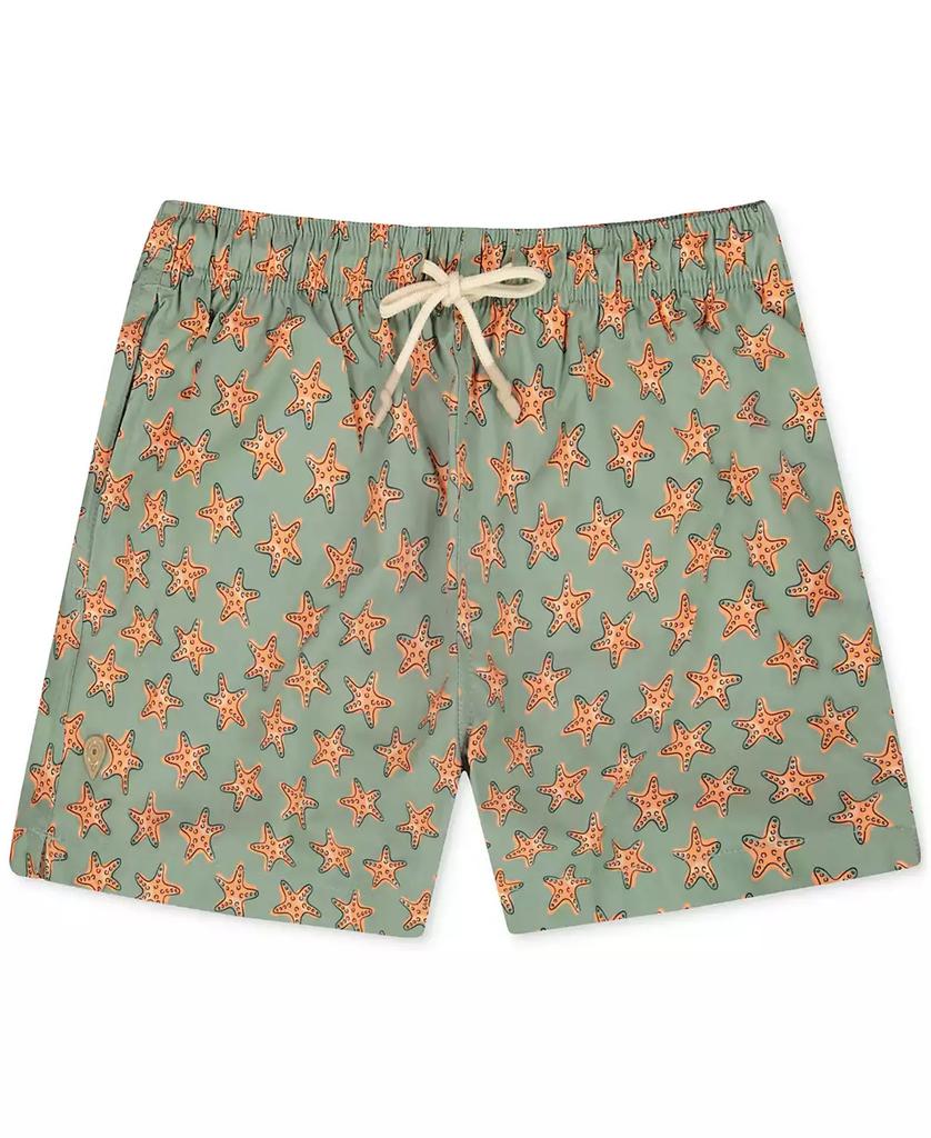 Sunset and Vines Men's Star-Pattern Woven Swim Trunks