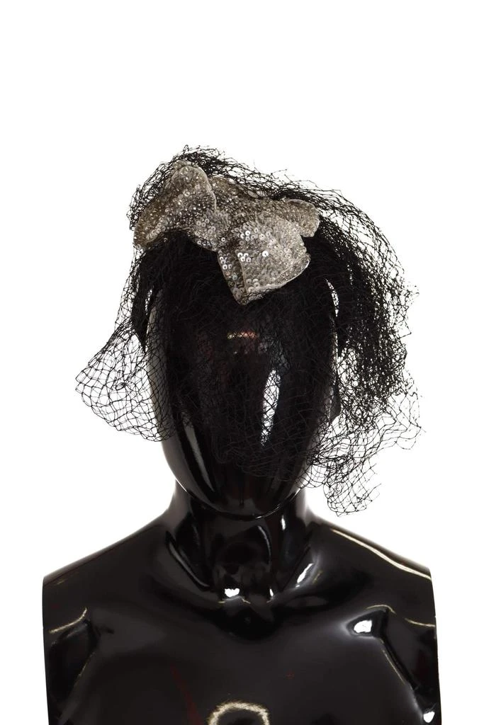 Dolce & Gabbana Dolce & Gabbana Black Logo Sequined Fascinator Diadem Headband 2