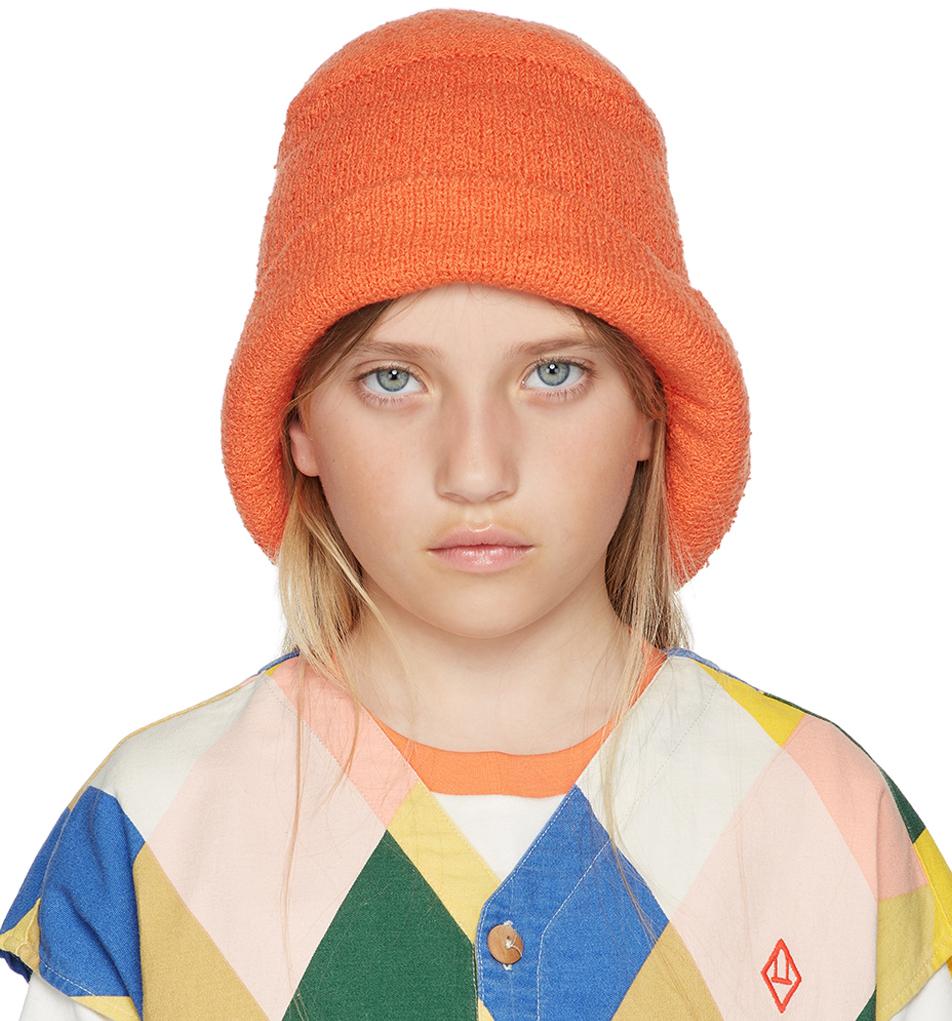 Misha 
Puff Kids Orange Bouclé Bucket Hat